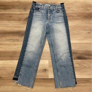 GRLFRND Jeans Womens 27 Jessica Two Tone Heartbreak Hotel  Wide Leg Crop sample